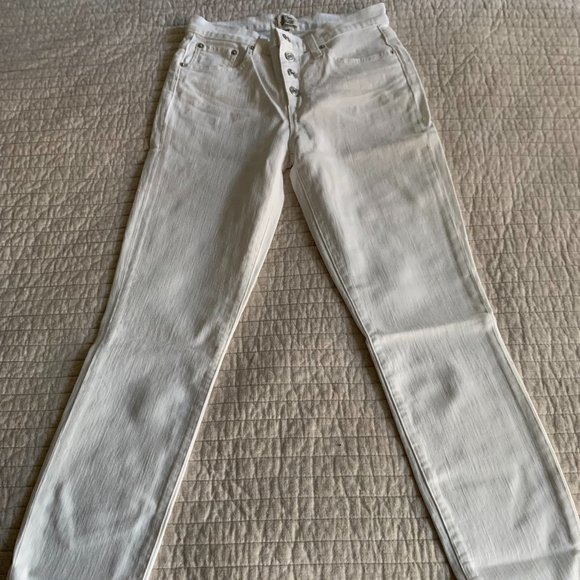 NWT, J. Crew 9" High Rise Toothpick White Jeans w/ Perfecting Pockets, sz 27Tall - Picture 4 of 8